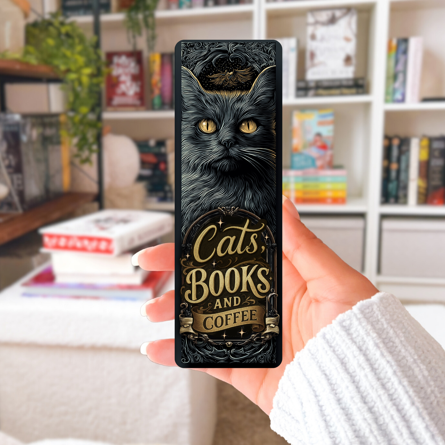 Cats Books and Coffee Gray Sublimation Transfers