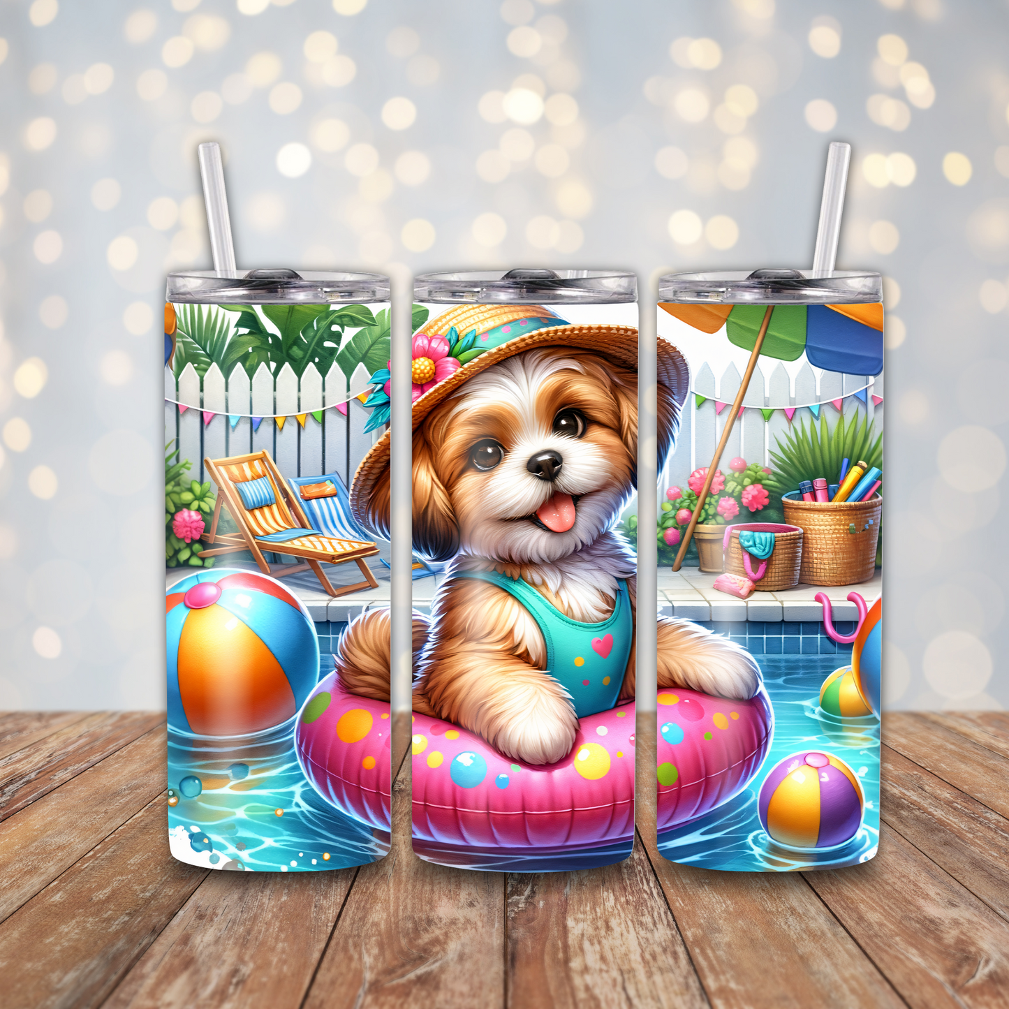Summer Puppy Pool Sublimation Transfers
