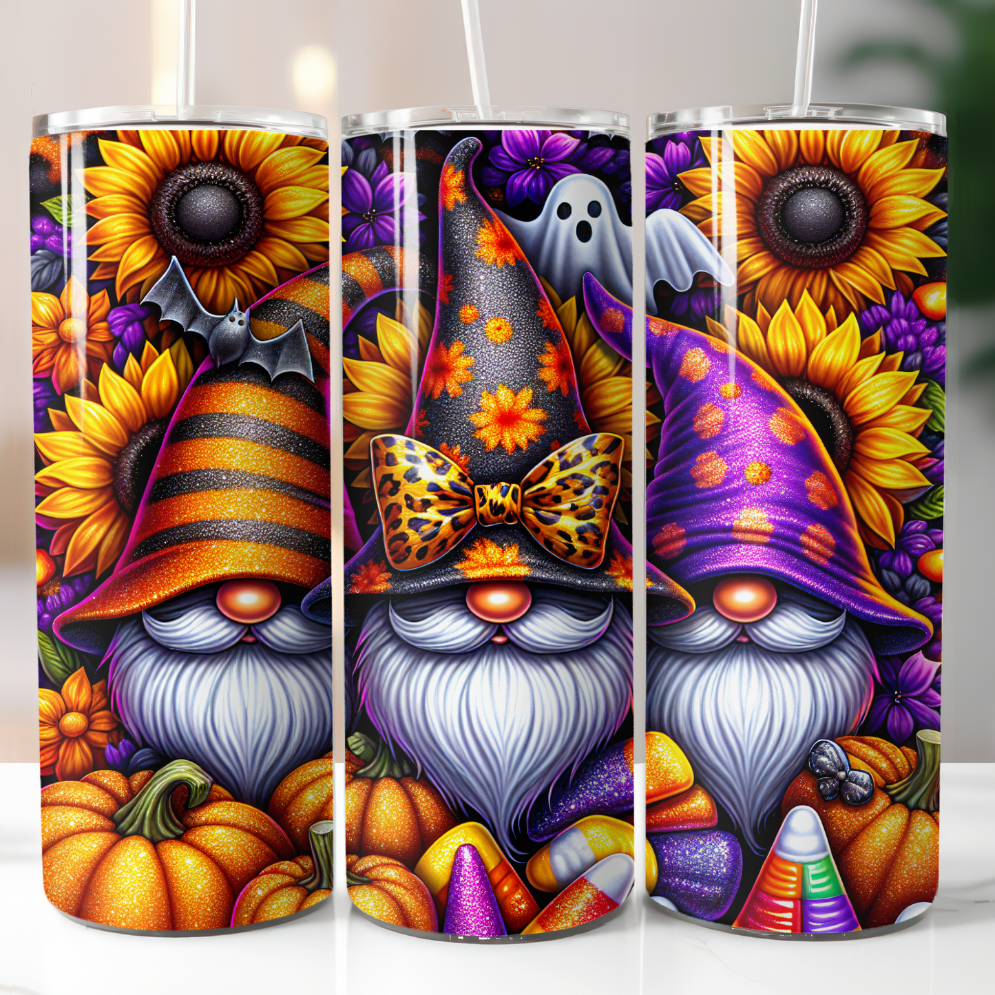 Halloween Gnomes Sunflowers, Sublimation Transfer