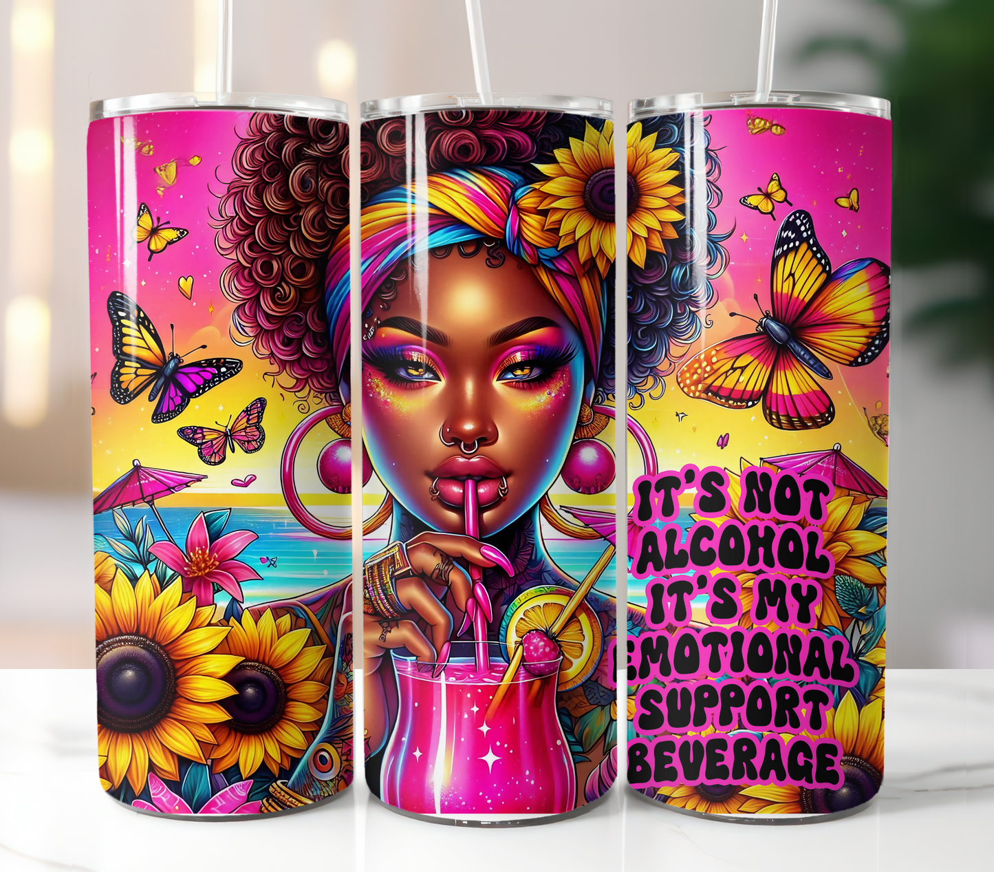 Black Woman Tropical Alcohol Sublimation Transfer