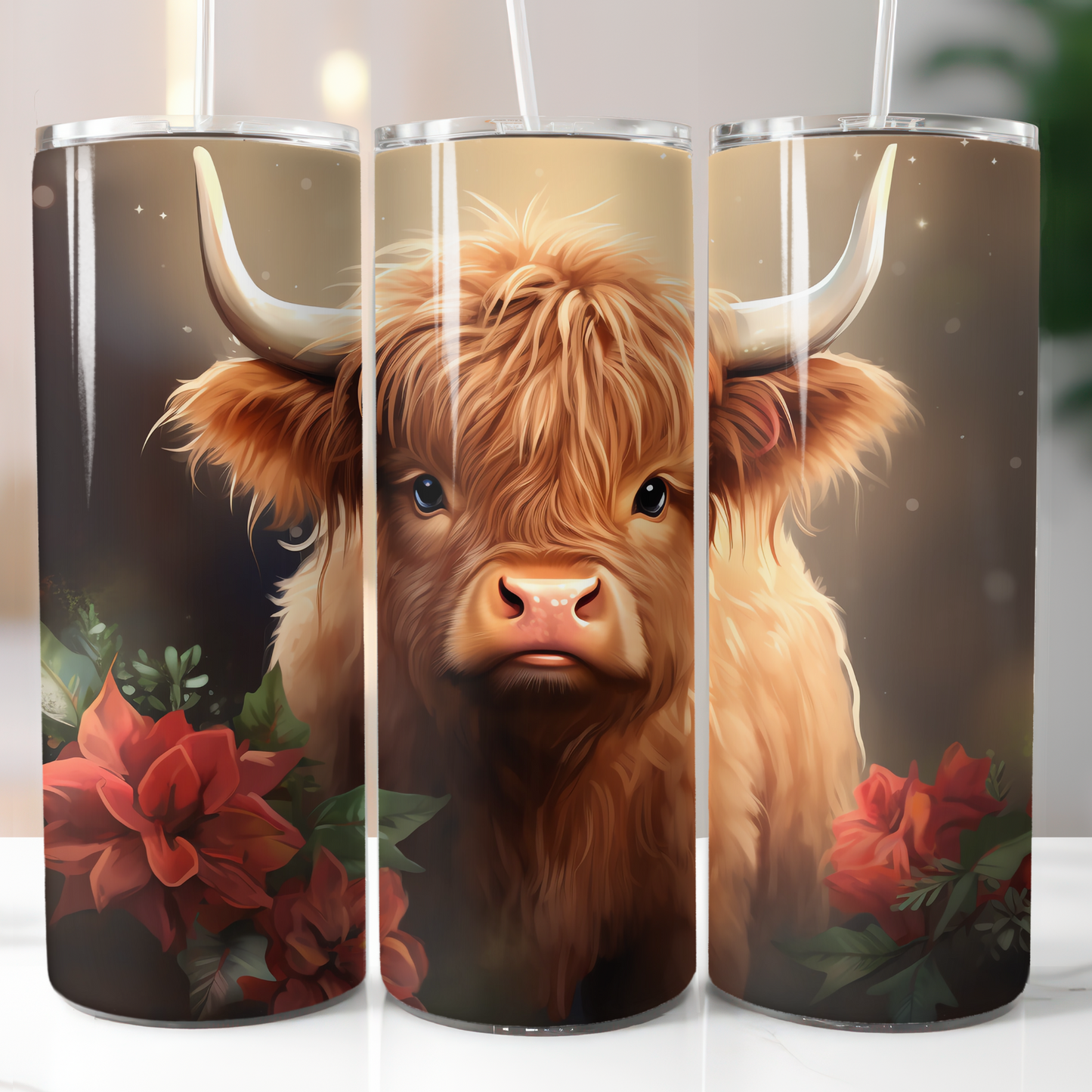 Christmas Highland Cow, Sublimation Prints