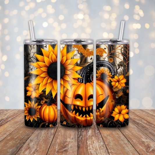 Halloween Pumpkin Sunflowers Sublimation Transfers