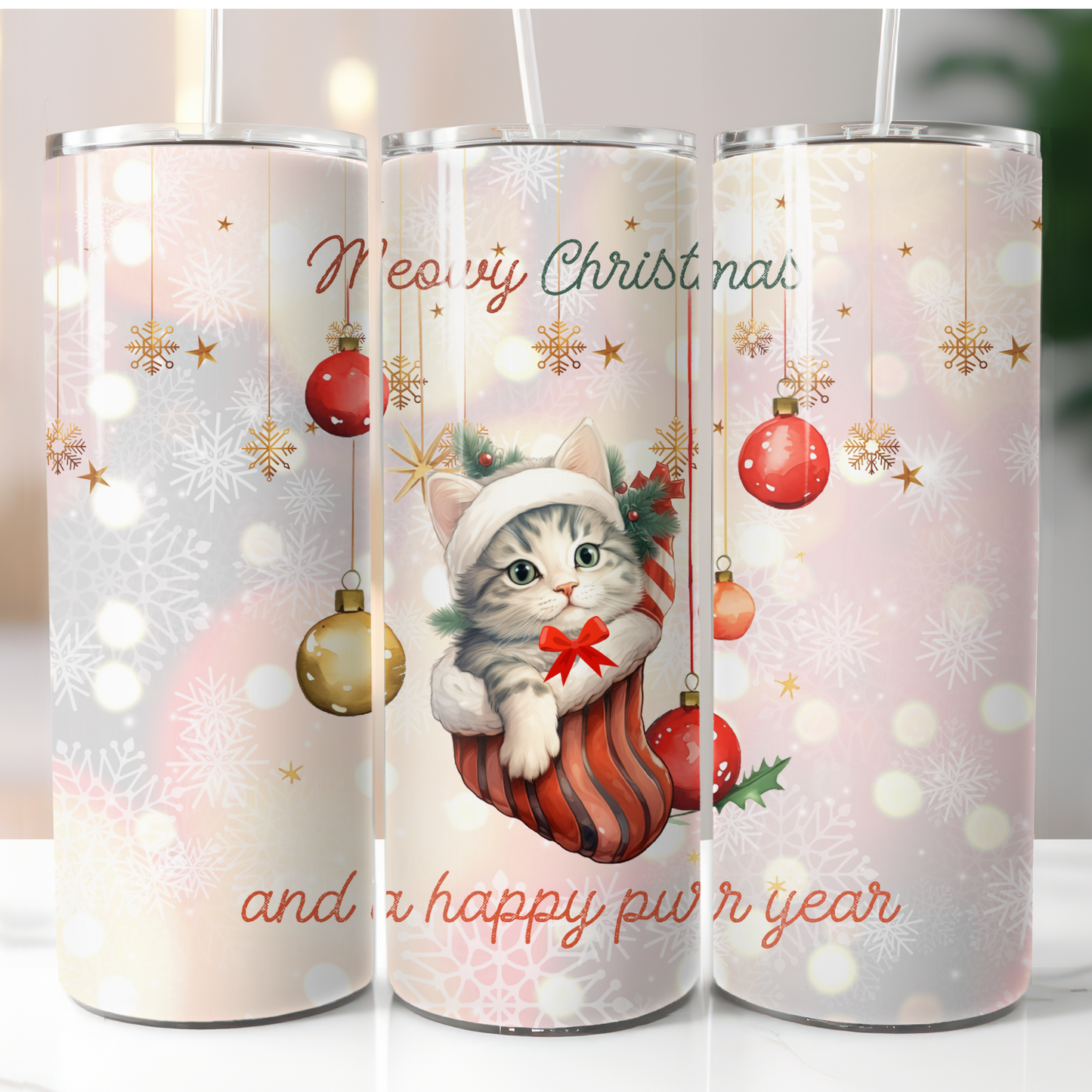 Christmas Cats, Sublimation, Ready To Press, Print Out Transfer, 20 oz, Skinny Tumbler Transfer, NOT A DIGITAL