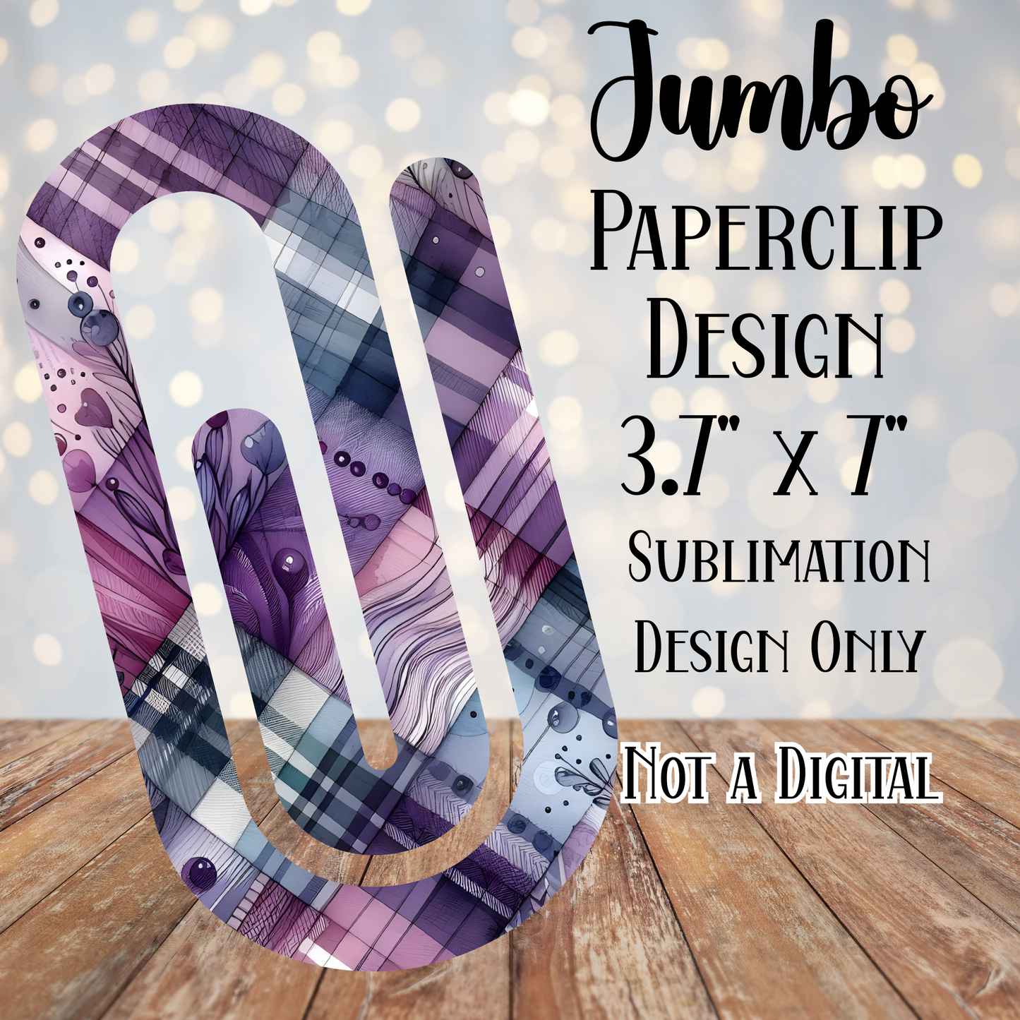 Purple Pattern Jumbo Paperclip Sublimation Transfers