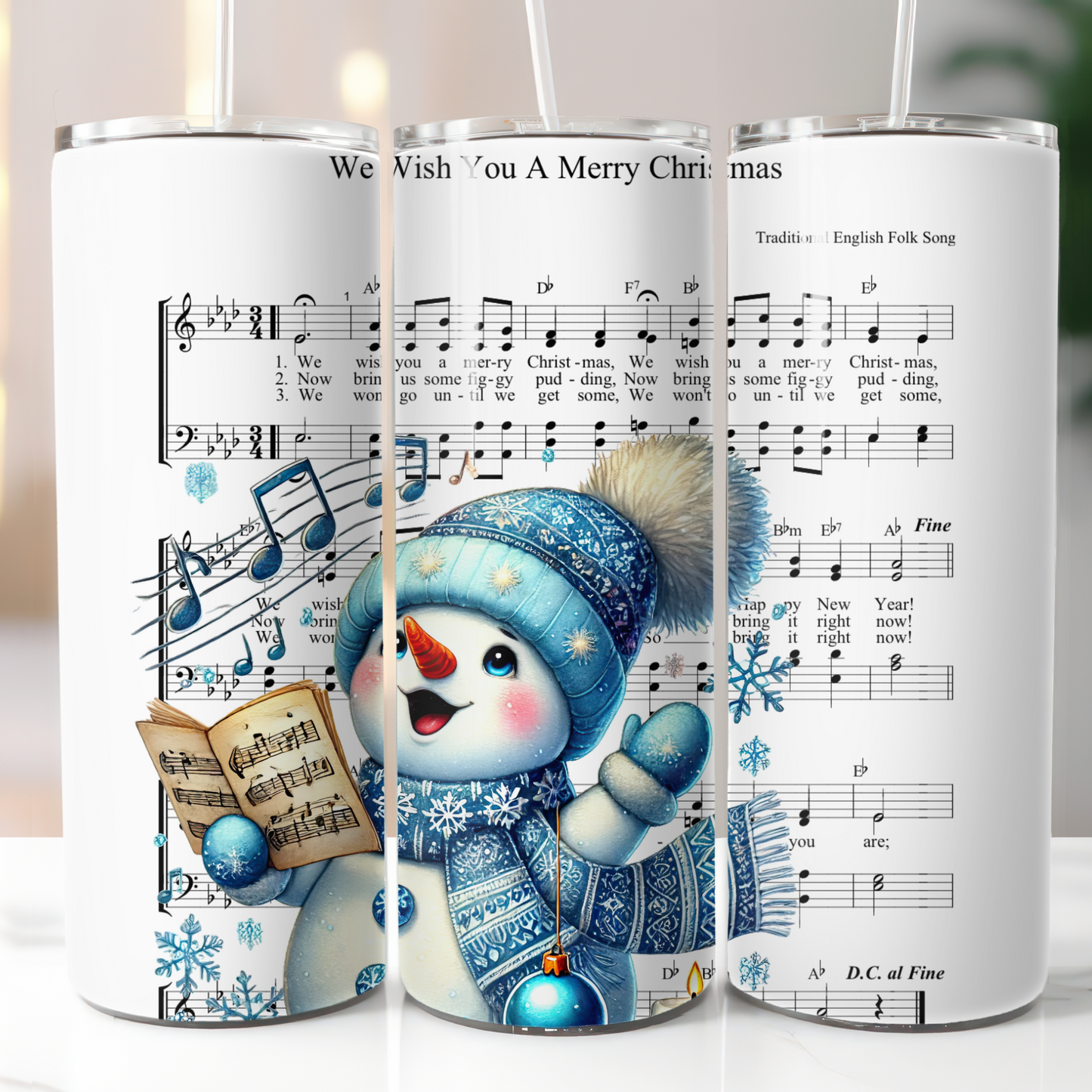 We Wish You A Merry Christmas Snowman Sublimation Transfer