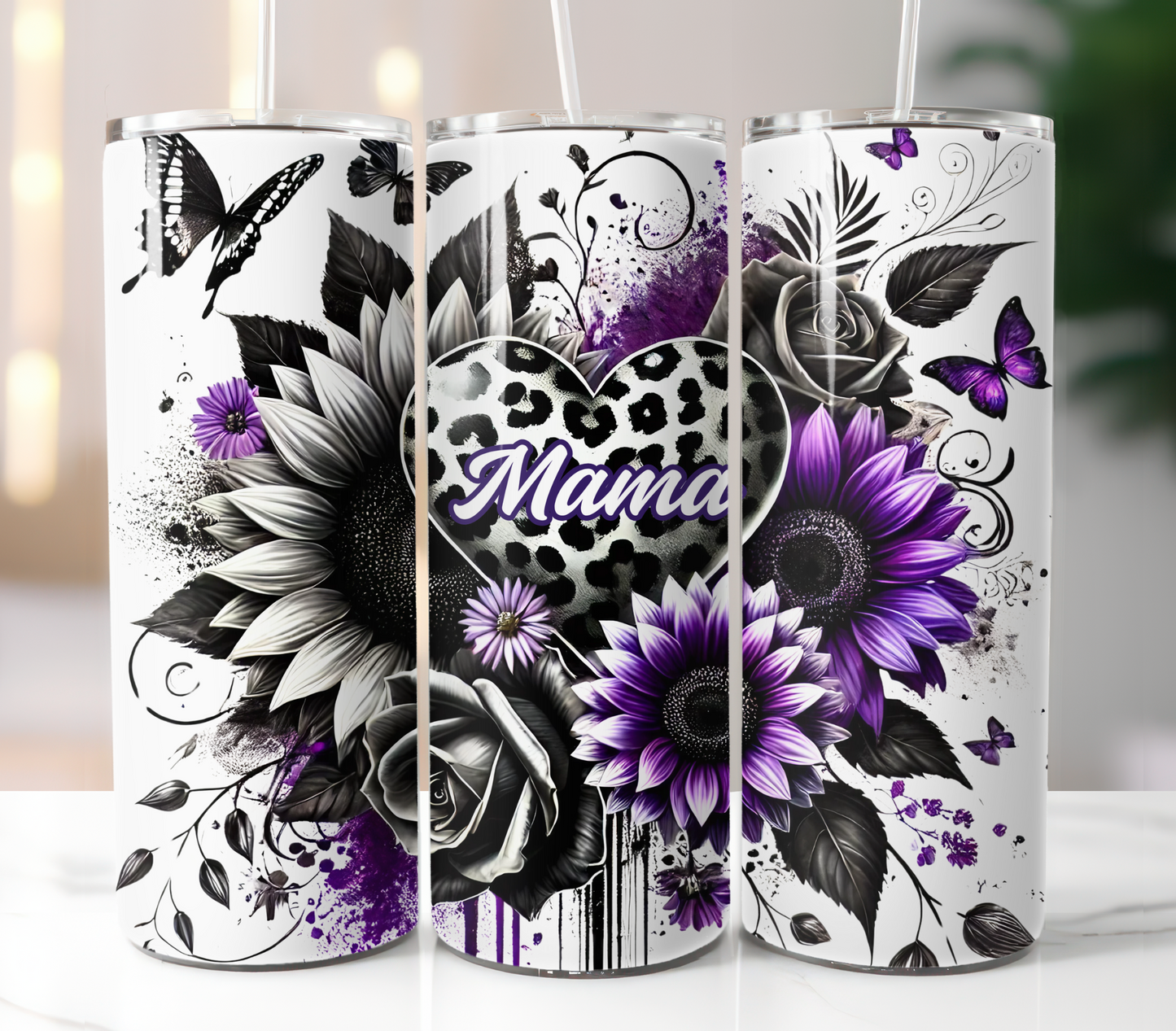 Mama Purple Sunflower Sublimation Transfer
