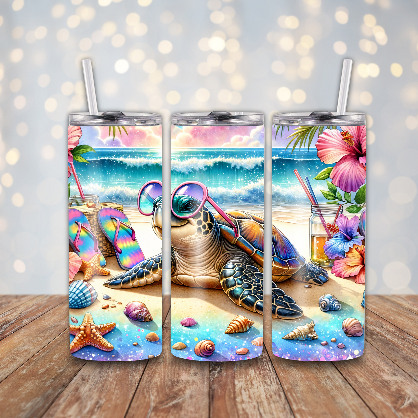 Sea Turtle Glasses Beach Sublimation Transfers