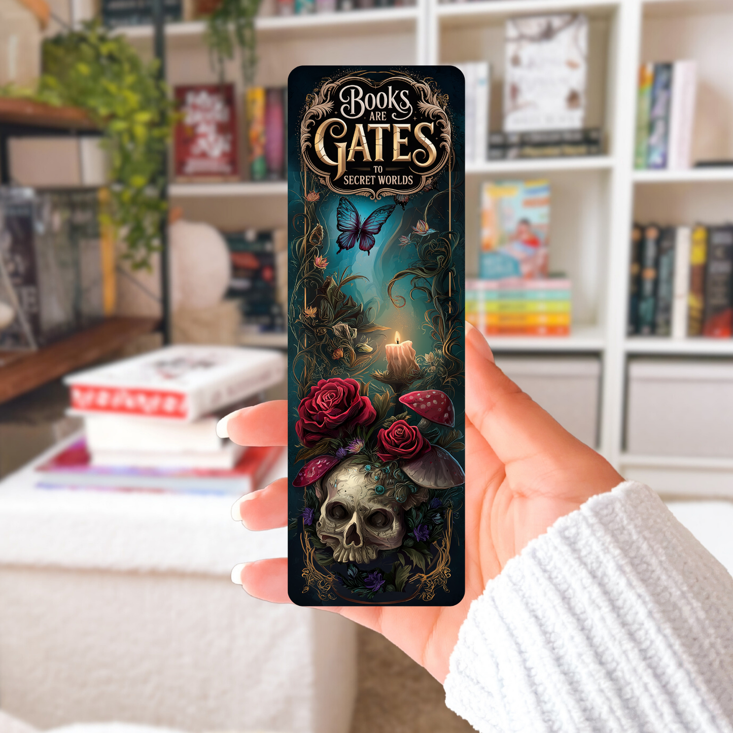 Books Are Gates to Secret Worlds Skull Sublimation Transfers