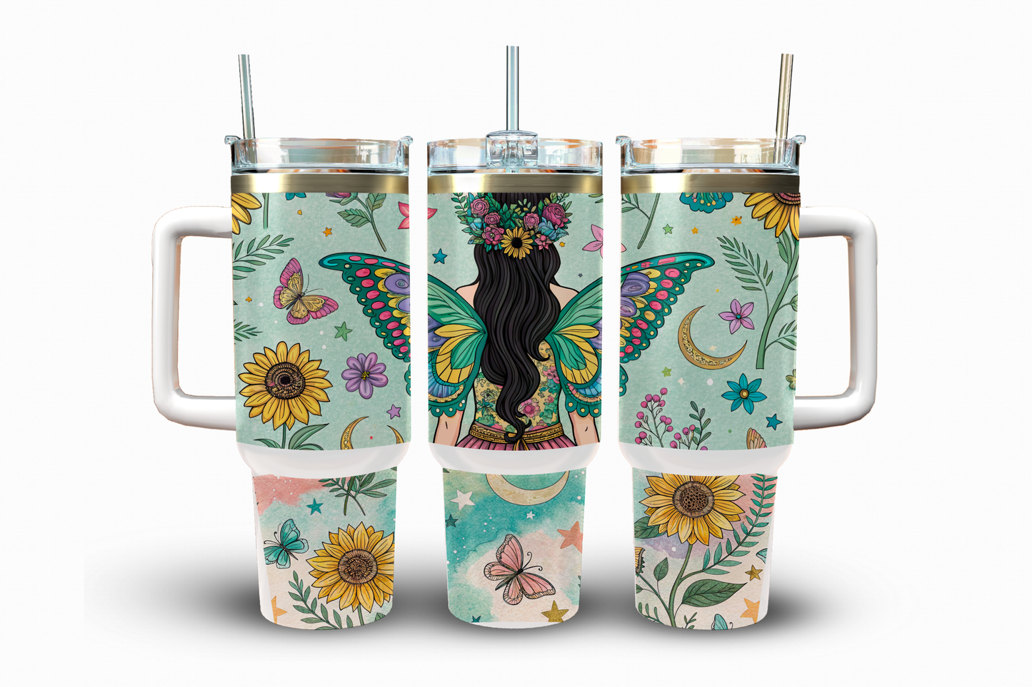 Celestial Fairy Black Sublimation Transfer, 40 oz.