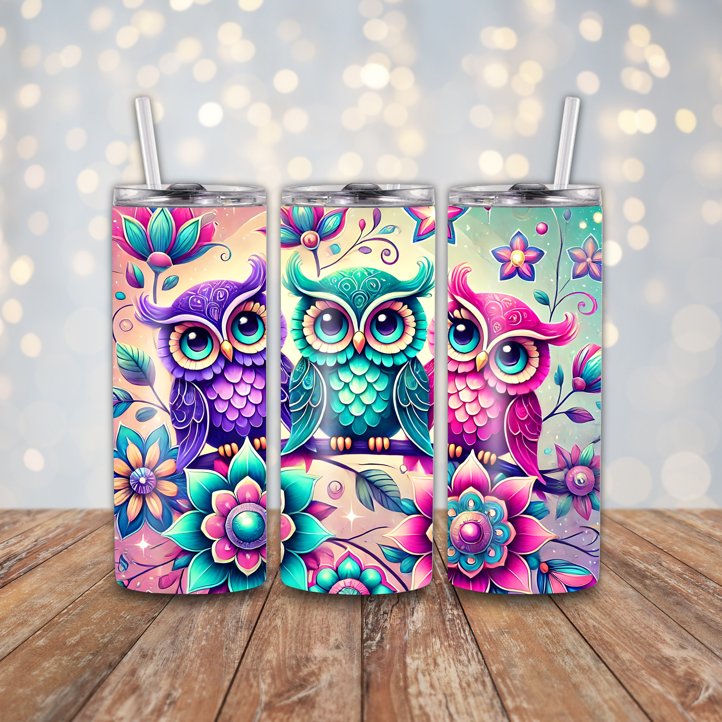 Colorful Owls Sublimation Transfers