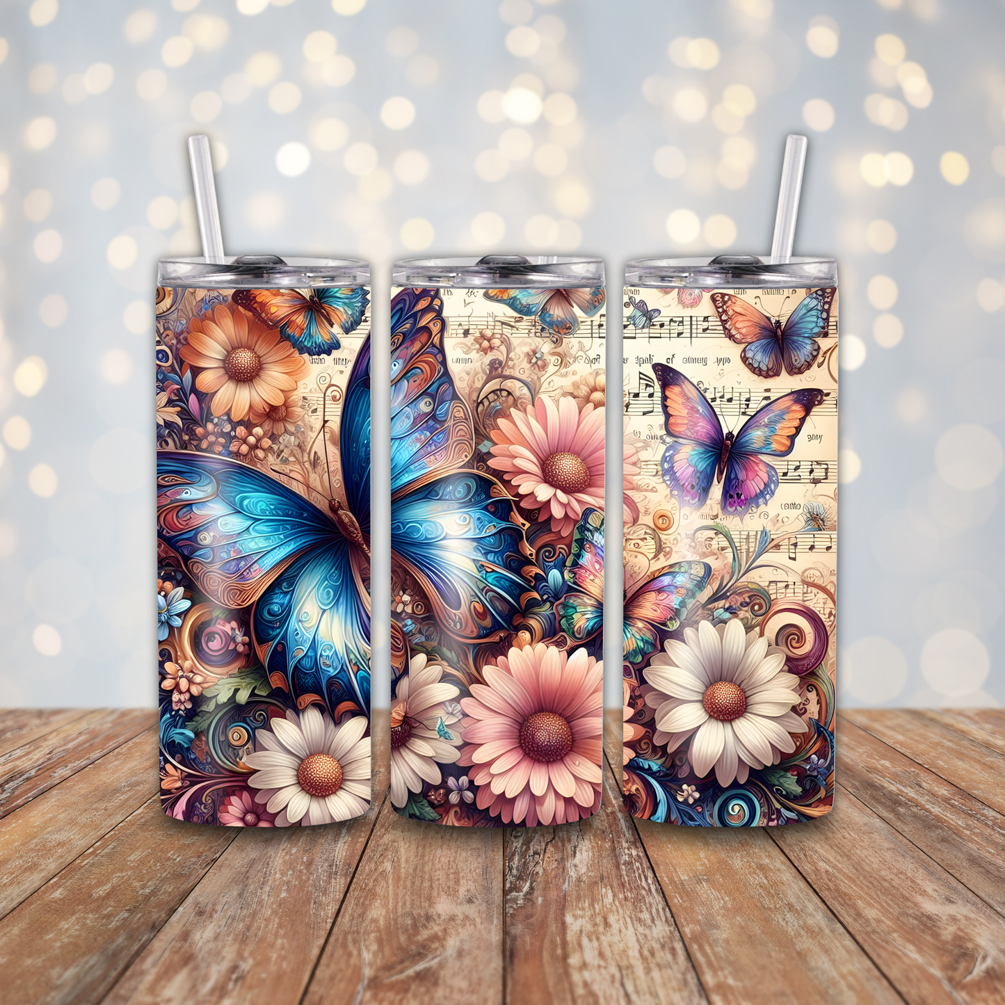 Butterfly Floral Music Sheet Sublimation Transfers