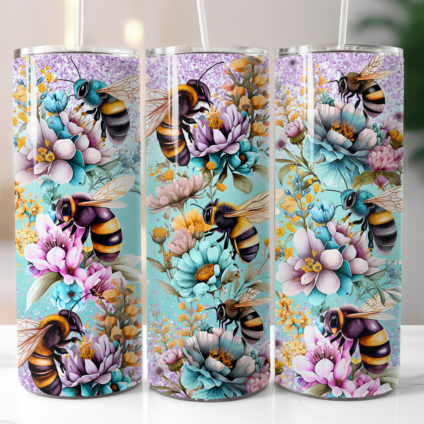 Flower Bees, Sublimation Transfer