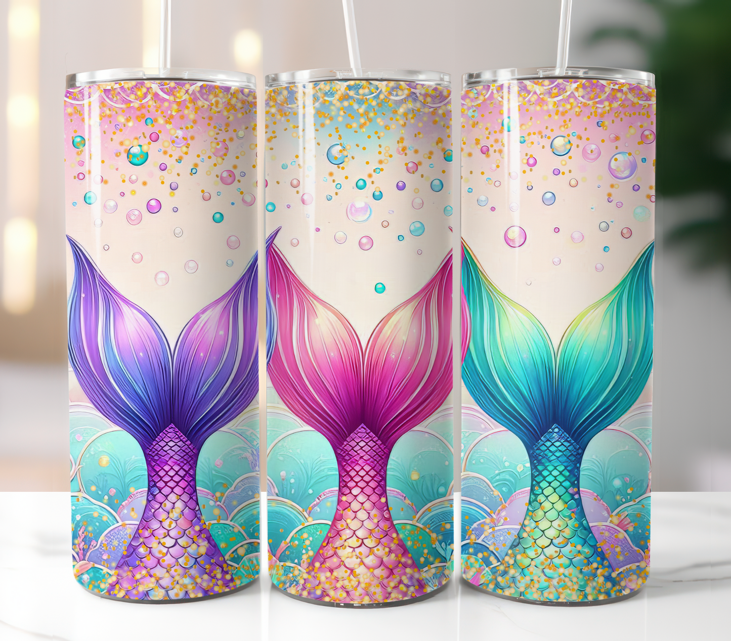 Mermaid Glitter Tails Sublimation Transfer