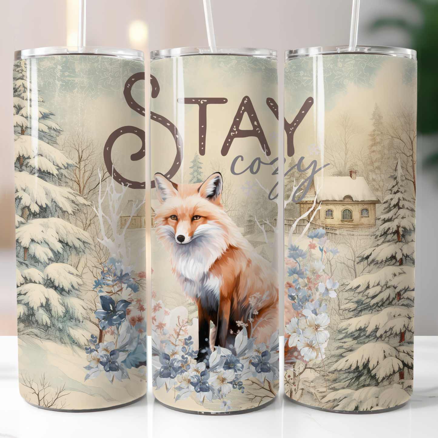 Vintage Christmas Winter, Sublimation, Ready To Press, Print Out Transfer, 20 oz, Skinny Tumbler Transfer, NOT A DIGITAL