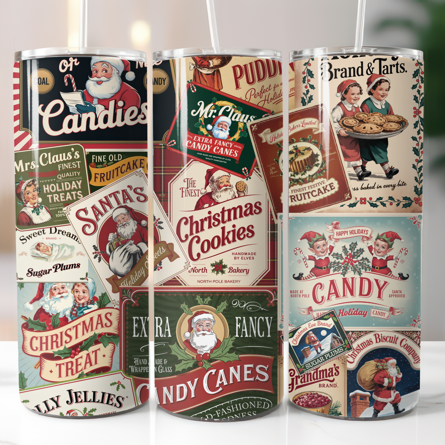 Vintage Chrismas Labels Sublimation Transfer