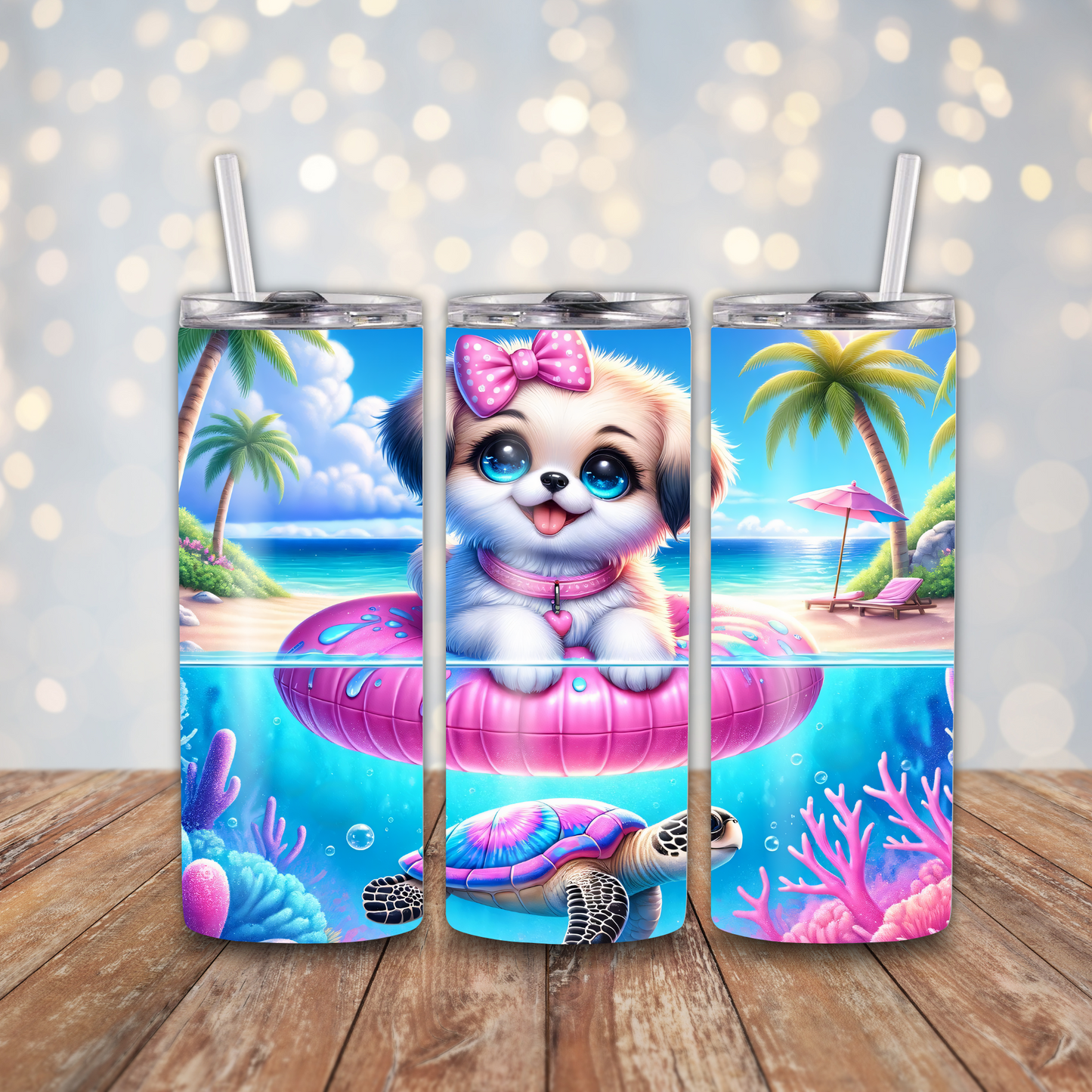 Summer Puppy Pool Sublimation Transfers