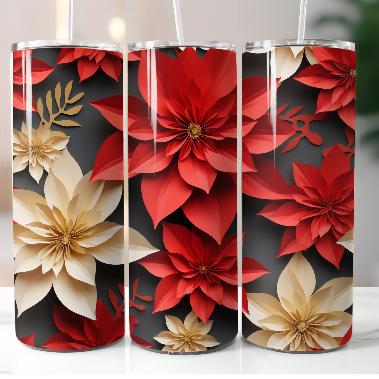 Christmas Poinsettias, Sublimation Prints