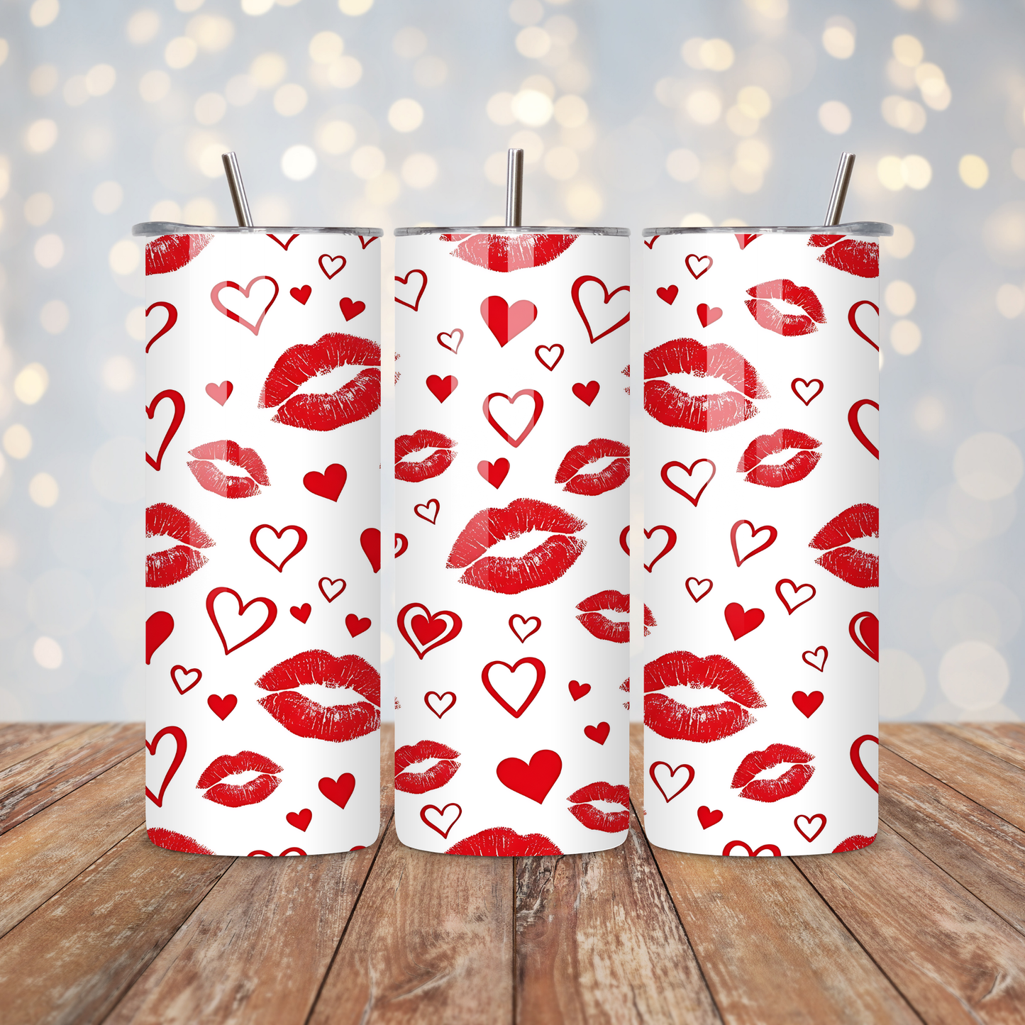 Red Lips and Hearts Sublimation Transfer