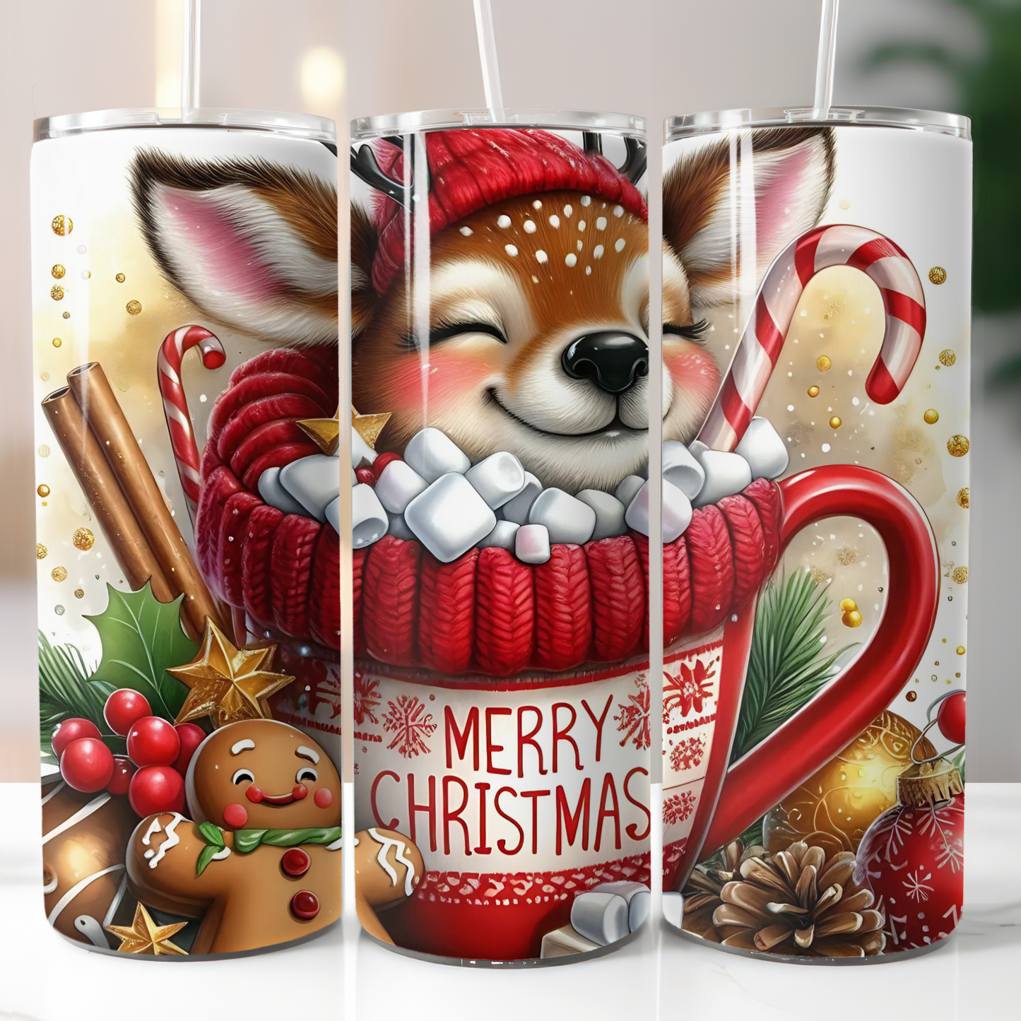 Reindeer in a Mug Sublimation Transfer