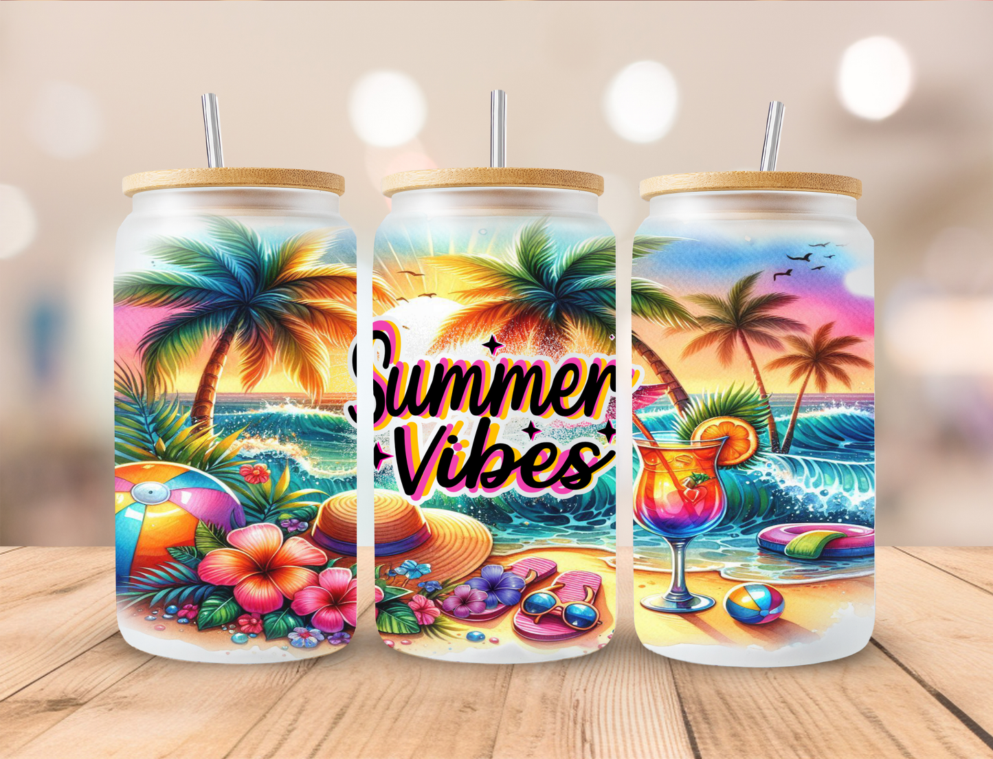 Summer Vibes Libbey Glass Transfer