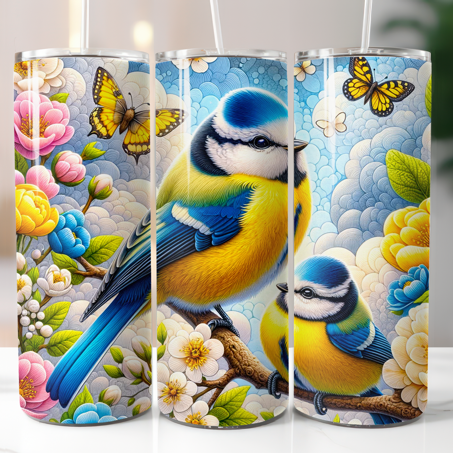 Blue Yellow Bird, Sublimation Transfer