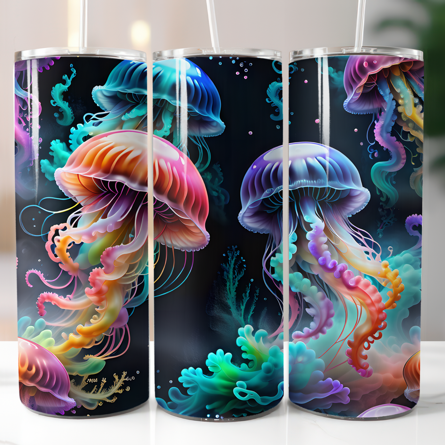 Neon Jellyfish, Sublimation Transfer