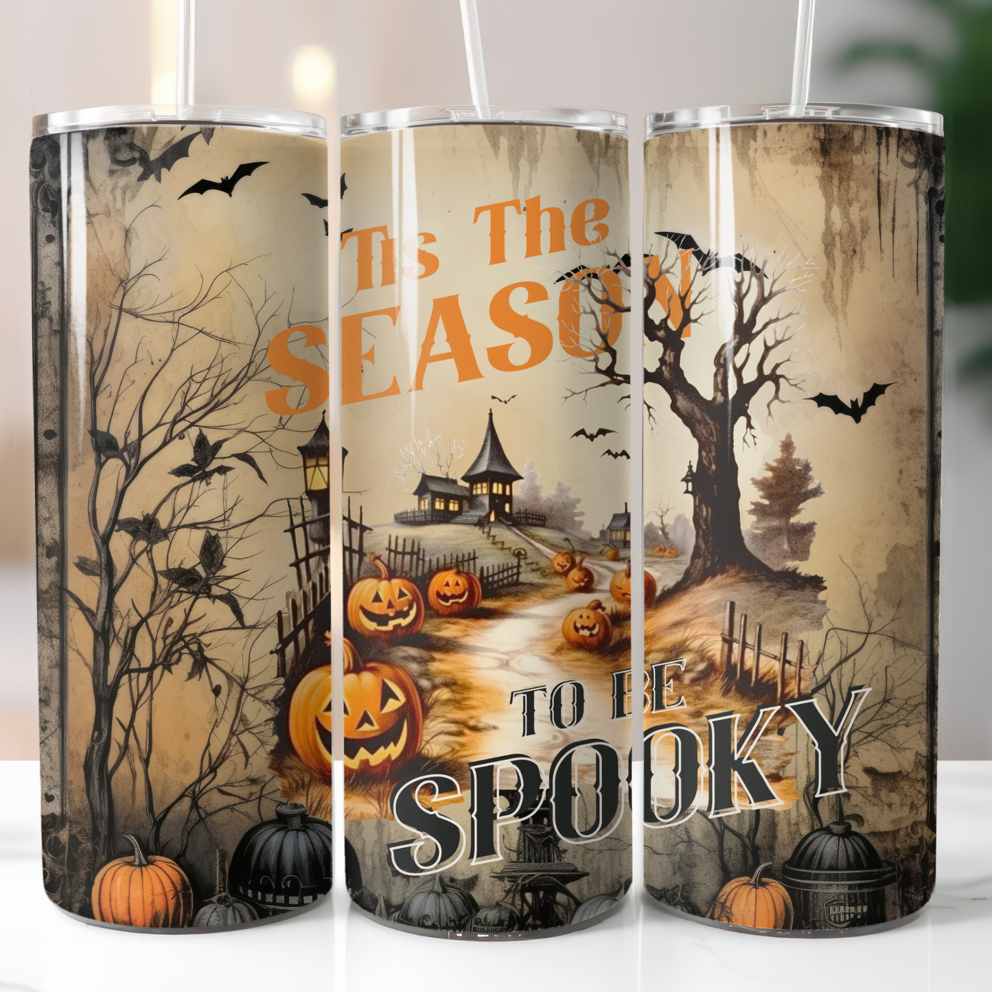 Retro Halloween, Sublimation, Ready to Print, Ready To Press, Print Out Transfer, 20 oz, Skinny Tumbler Transfer, NOT A DIGITAL