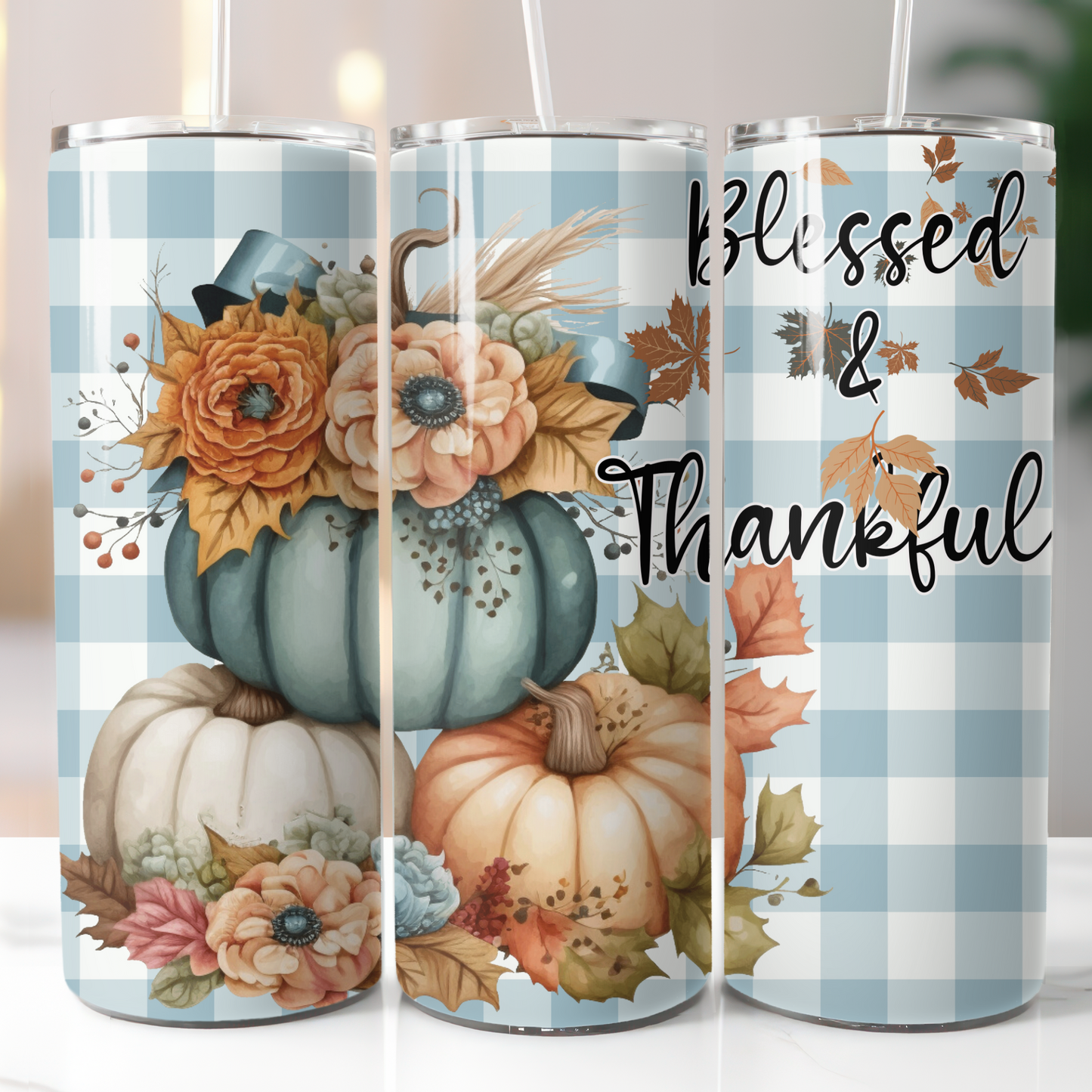 Blessed and Thankful Pumpkins Sublimation Transfers