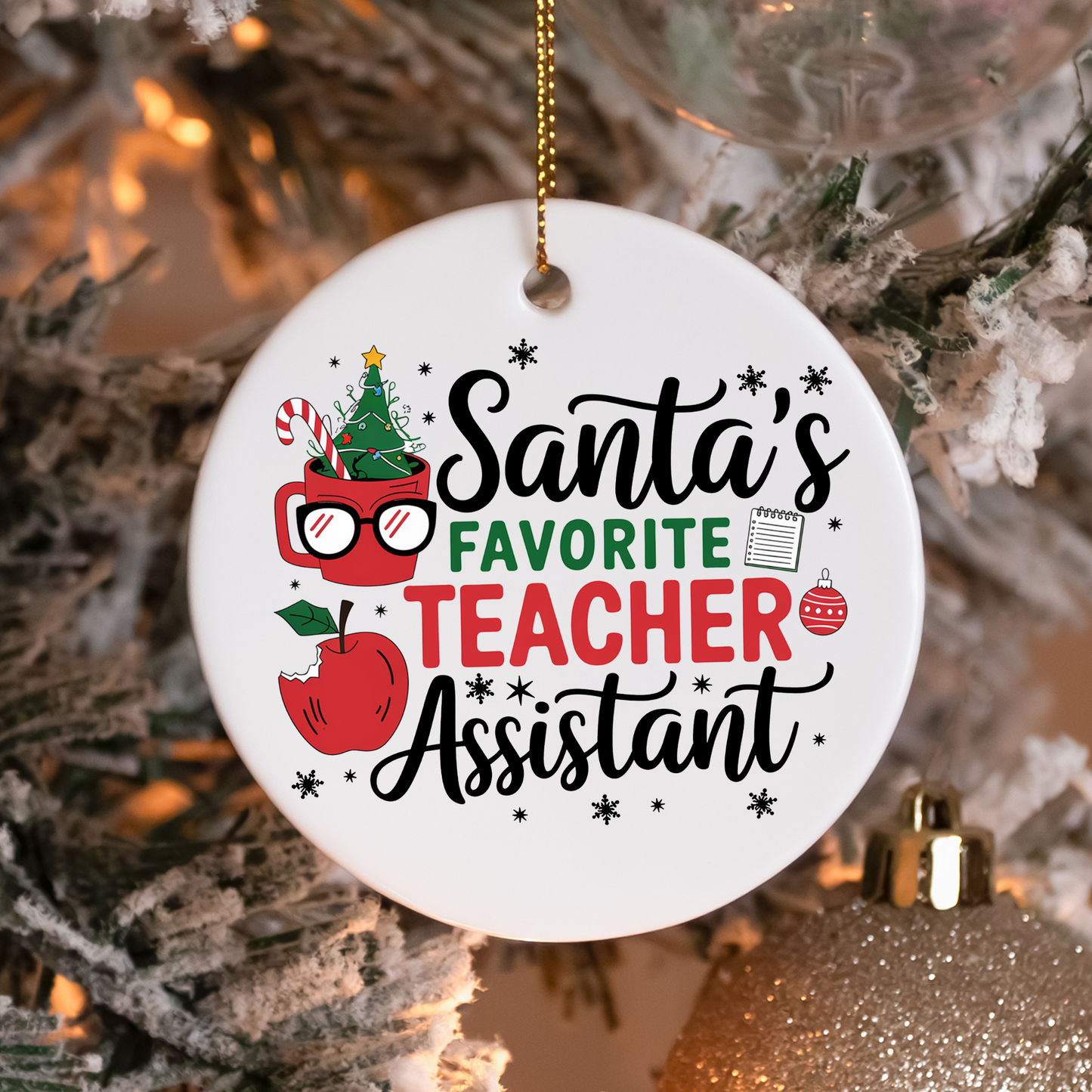 Santa's Favorite Teacher Assistant Sublimation Transfers