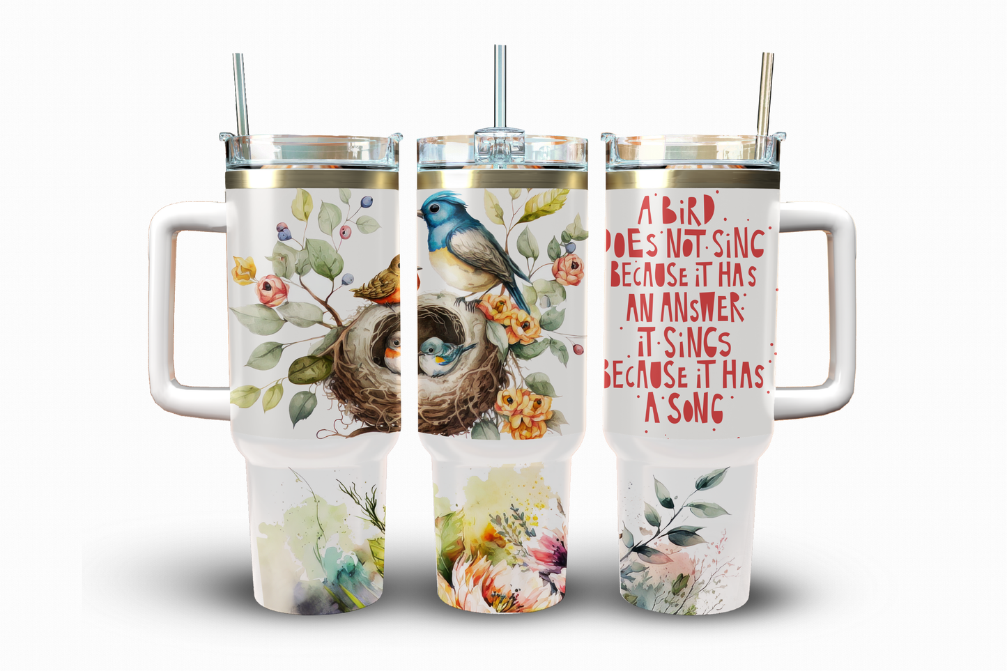 Flowers Don't Tell, They Shine, Sublimation Transfer, 40 oz.