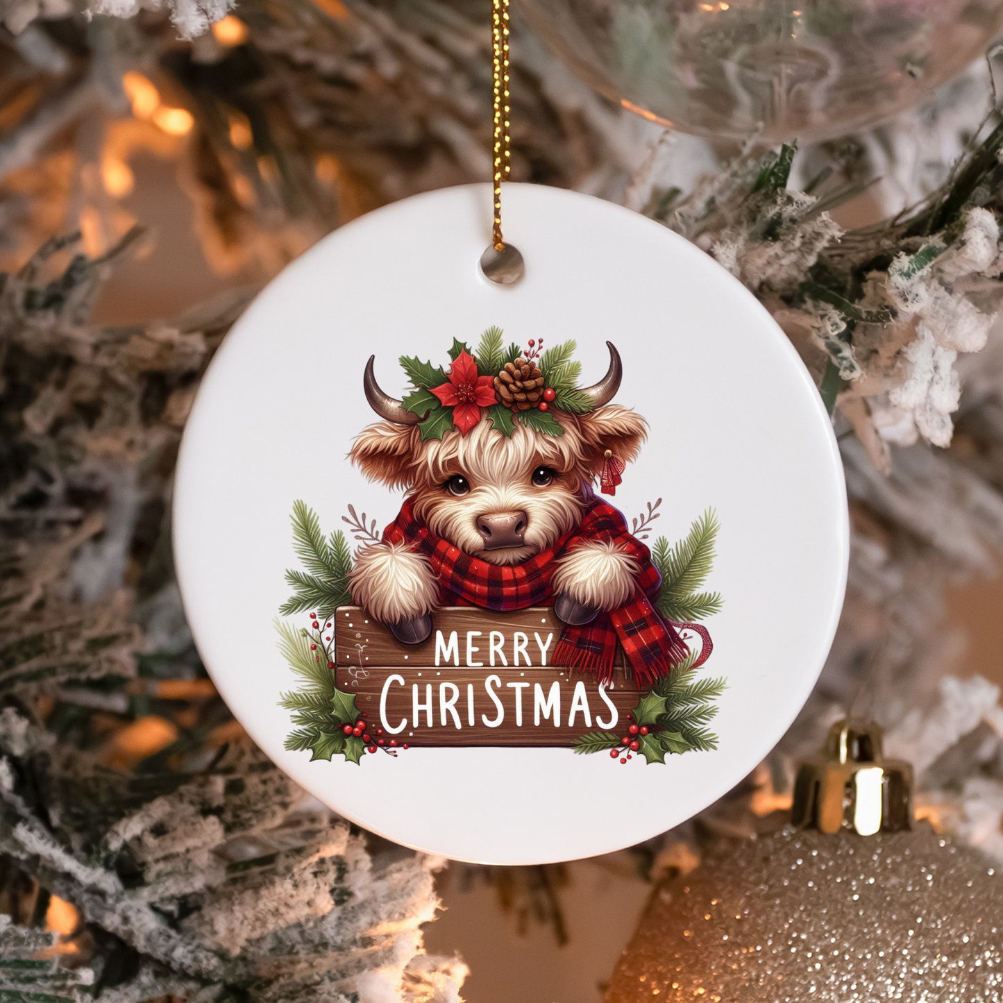 Highland Cow Merry Christmas Sublimation Transfers