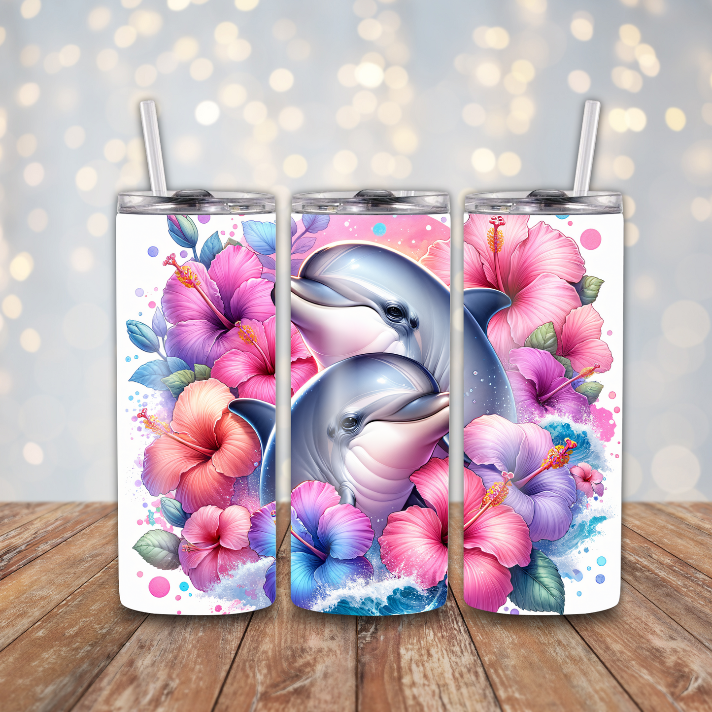 Dolphin Hibiscus Sublimation Transfers
