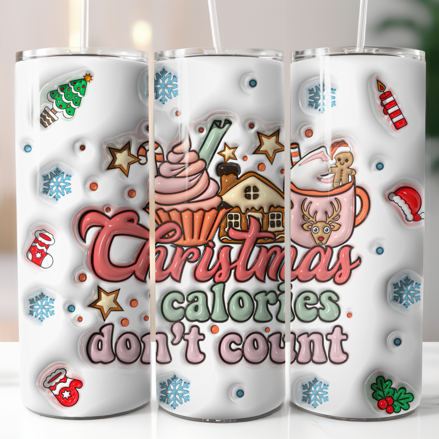 3D Puffy Christmas, Sublimation Transfer