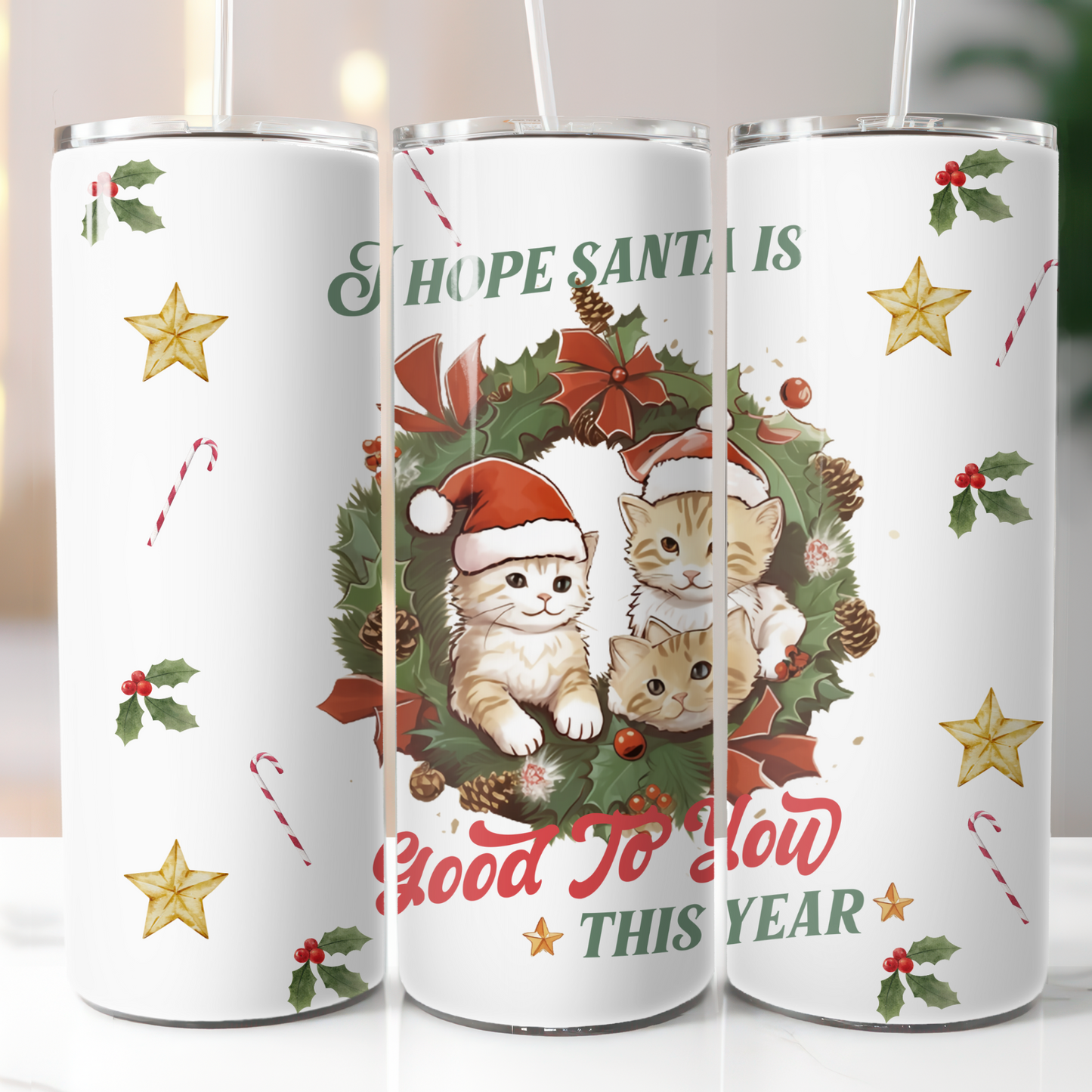 Christmas Cats, Sublimation, Ready To Press, Print Out Transfer, 20 oz, Skinny Tumbler Transfer, NOT A DIGITAL