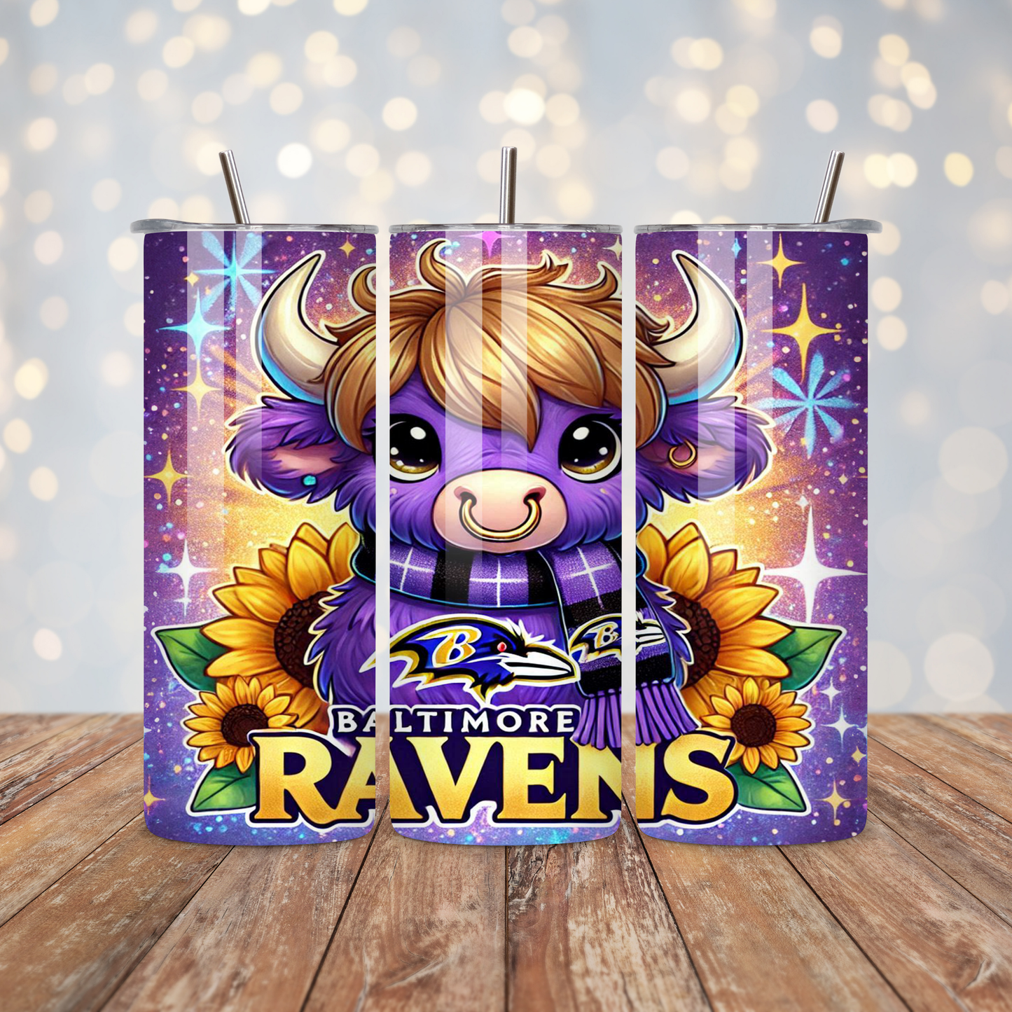 Football Highland Cow Sublimation Transfer