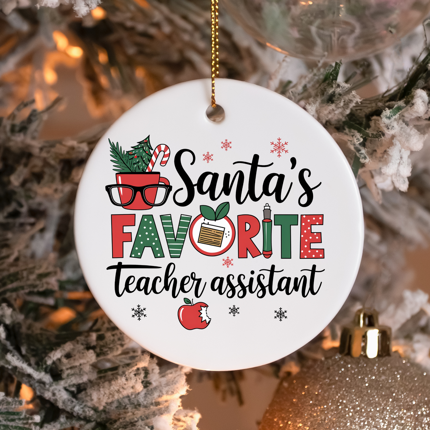 Santa's Favorite Teacher Assistant Sublimation Transfers