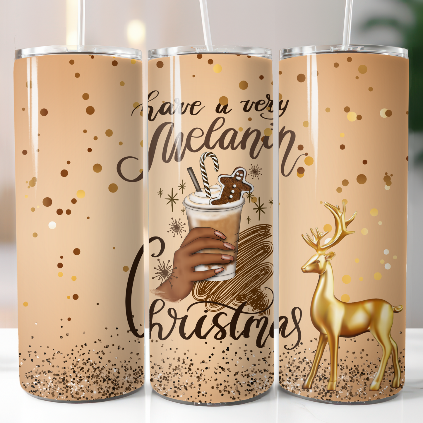 Melanin Christmas, Sublimation, Ready To Press, Print Out Transfer, 20 oz, Skinny Tumbler Transfer, NOT A DIGITAL