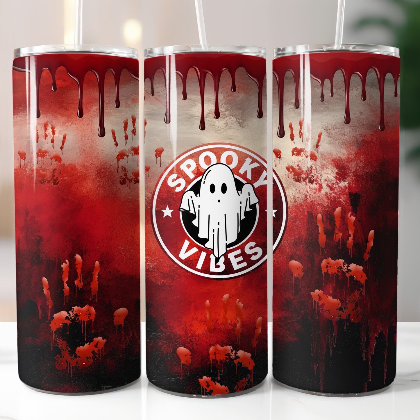 Spooky Vibes Bloody Handprints Sublimation Transfers