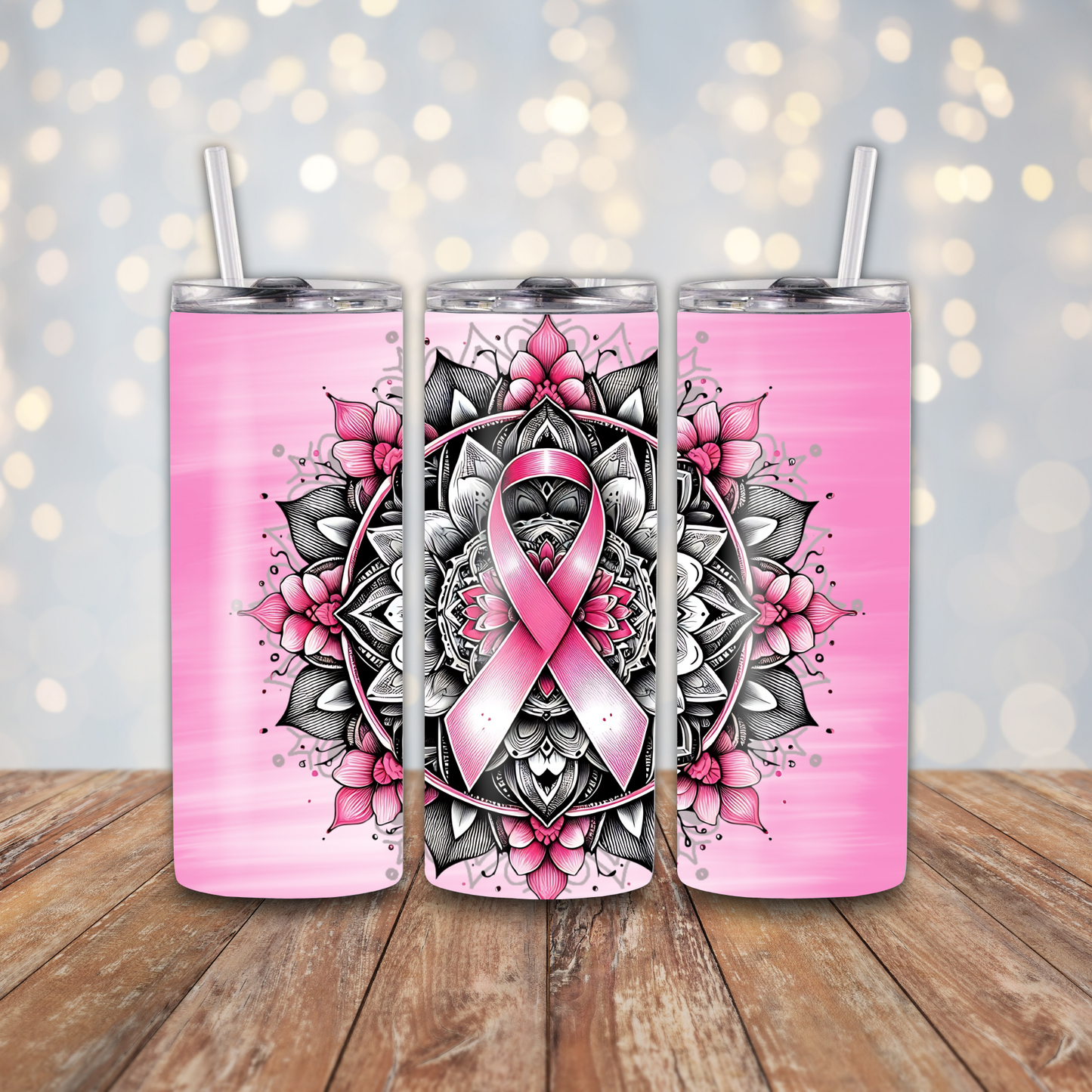 Breast Cancer Mandala Sublimation Transfers