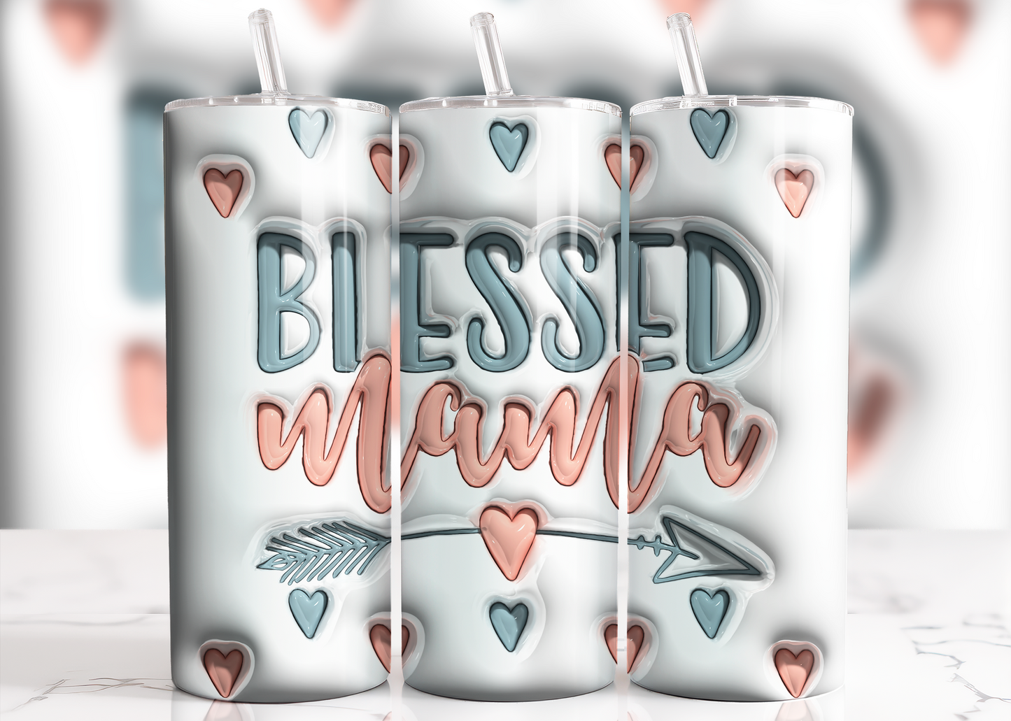 Blessed Mama, Sublimation, Ready to Print, Ready To Press, Print Out Transfer, 20 oz, Skinny Tumbler Transfer, NOT A DIGITAL