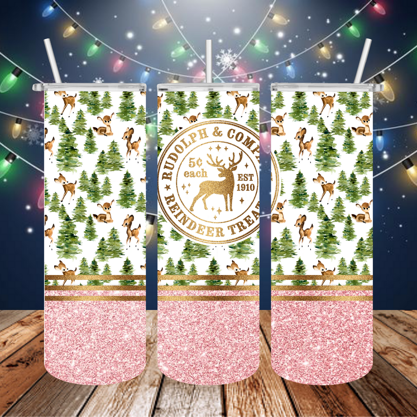 Reindeer, Sublimation, Ready to Print, Ready To Press, Print Out Transfer, 20 oz, Skinny Tumbler Transfer, NOT A DIGITAL