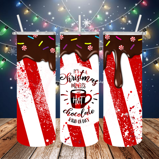 Its Christmas Movies, Sublimation, Ready to Print, Ready To Press, Print Out Transfer, 20 oz, Skinny Tumbler Transfer, NOT A DIGITAL