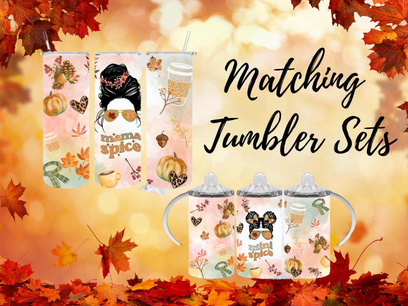 Mama Spice and Mini Pumpkin Spice, Sublimation, Ready to Print, Ready To Press, Print Out Transfer, 20 oz, Skinny Tumbler Transfer, NOT A DIGITAL