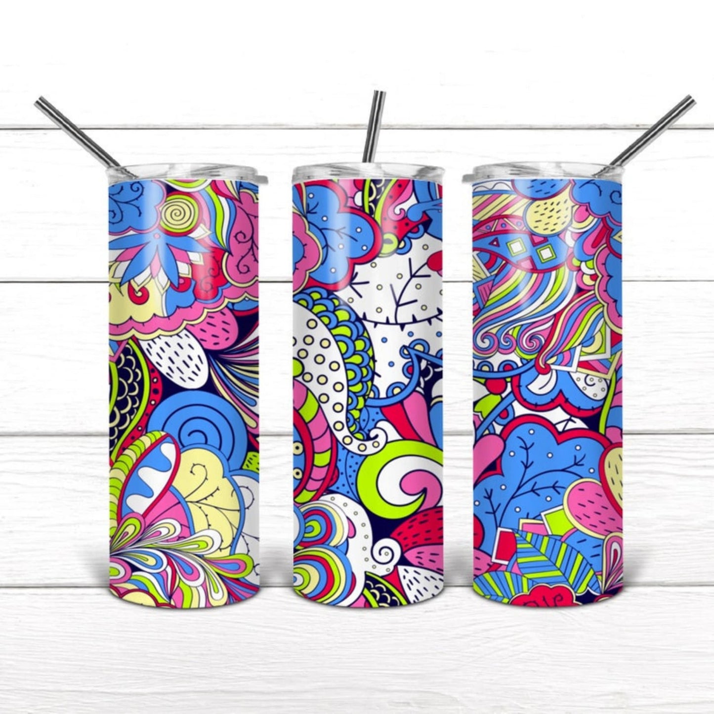 Doodle Pattern Wrap Sublimation, Sublimation, Ready To Press, Print Out Transfer, 20 oz, Skinny Tumbler Transfer, NOT A DIGITAL