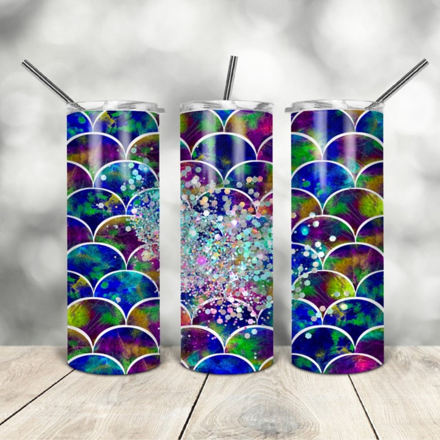 Mermaid Glitter Wrap Sublimation, Sublimation, Ready To Press, Print Out Transfer, 20 oz, Skinny Tumbler Transfer, NOT A DIGITAL