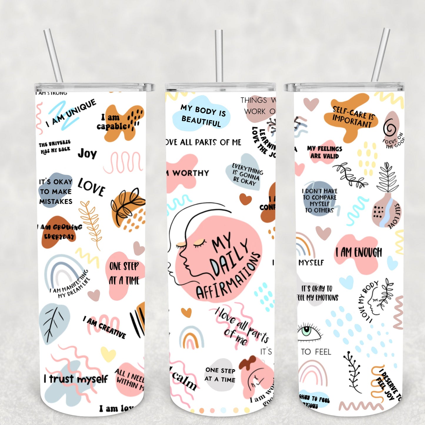 Mental Health Affirmations, Sublimation, Ready To Press, Ready to Print, Print Out Transfer, 20 oz, Skinny Tumbler Transfer, NOT A DIGITAL