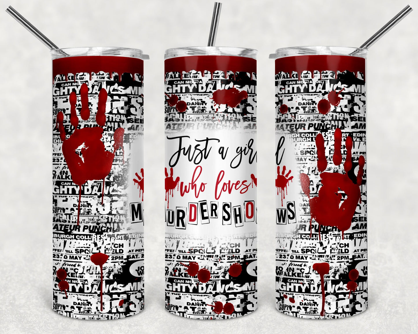 True Crimes, Sublimation, Ready To Press, Ready to Print, Print Out Transfer, 20 oz, Skinny Tumbler Transfer, NOT A DIGITAL