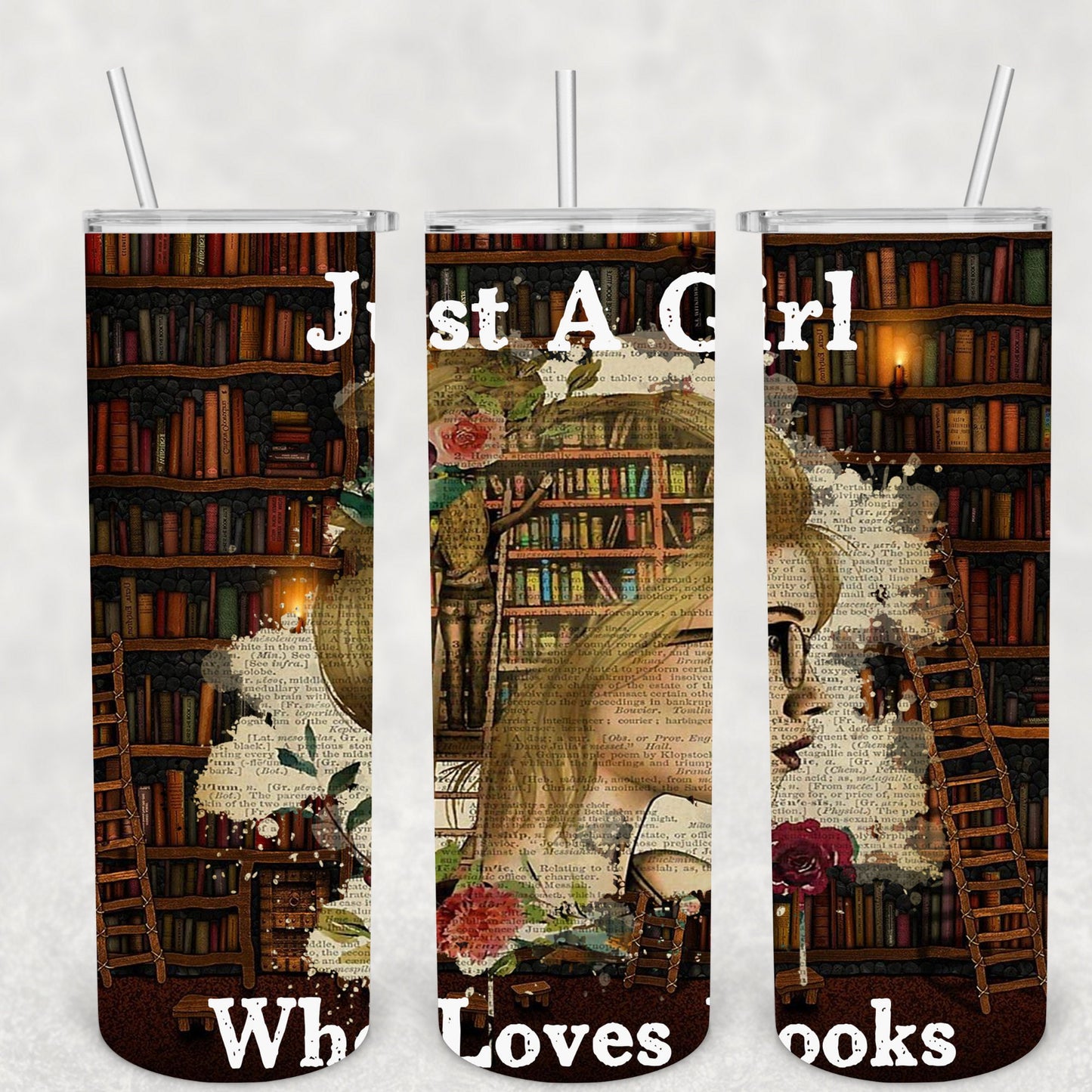 Just A Girl Who Loves Books, Sublimation, Ready To Press, Print Out Transfer, 20 oz, Skinny Tumbler Transfer, NOT A DIGITAL