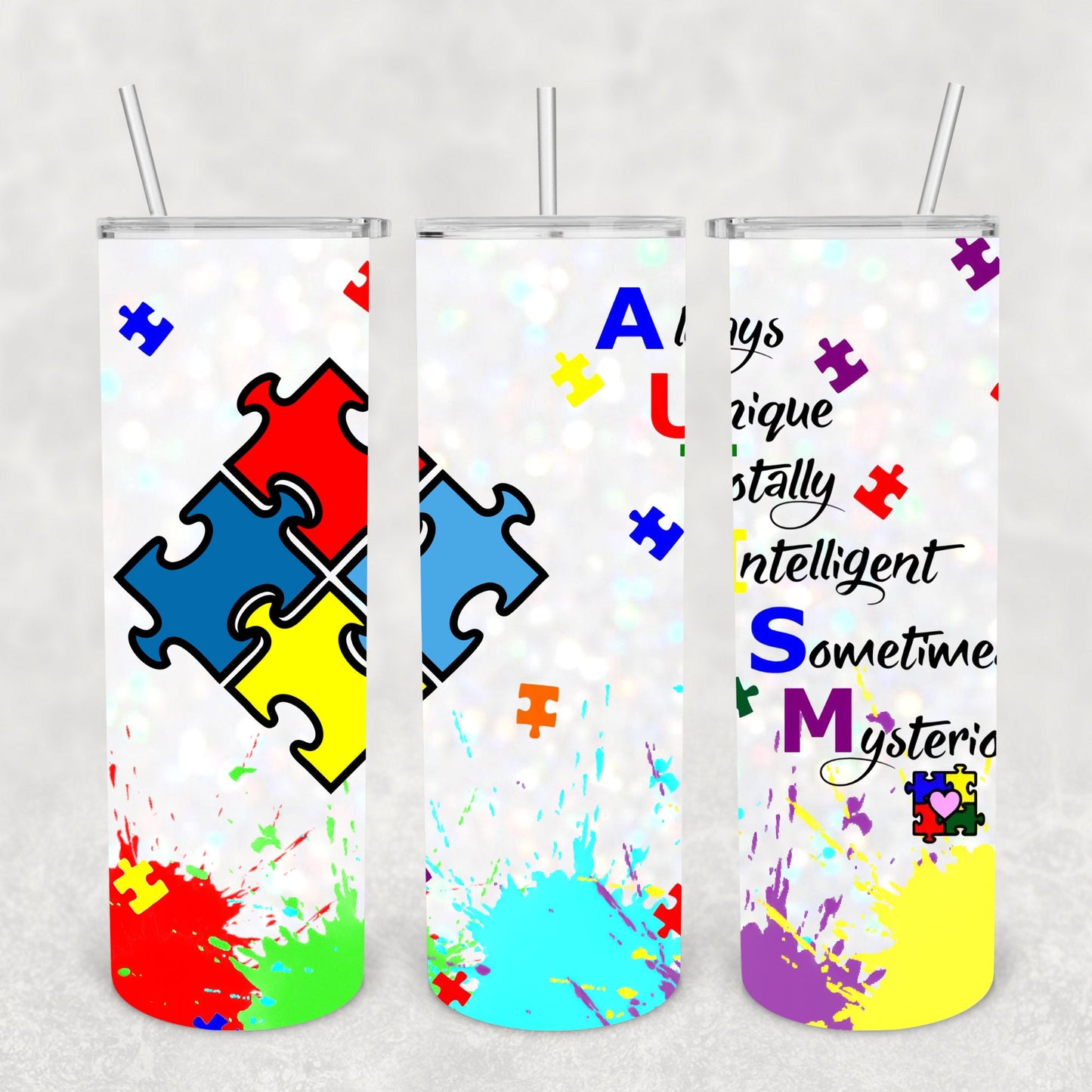 Autism, Sublimation, Ready To Press, Print Out Transfer, 20 oz, Skinny Tumbler Transfer, NOT A DIGITAL
