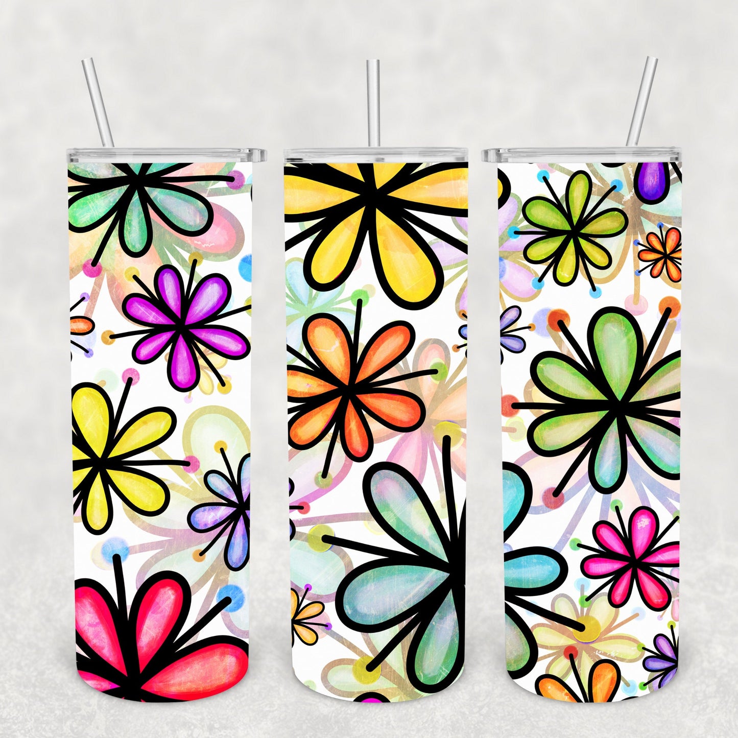 Rainbow Doodle, Sublimation, Ready To Press, Print Out Transfer, 20 oz, Skinny Tumbler Transfer, NOT A DIGITAL